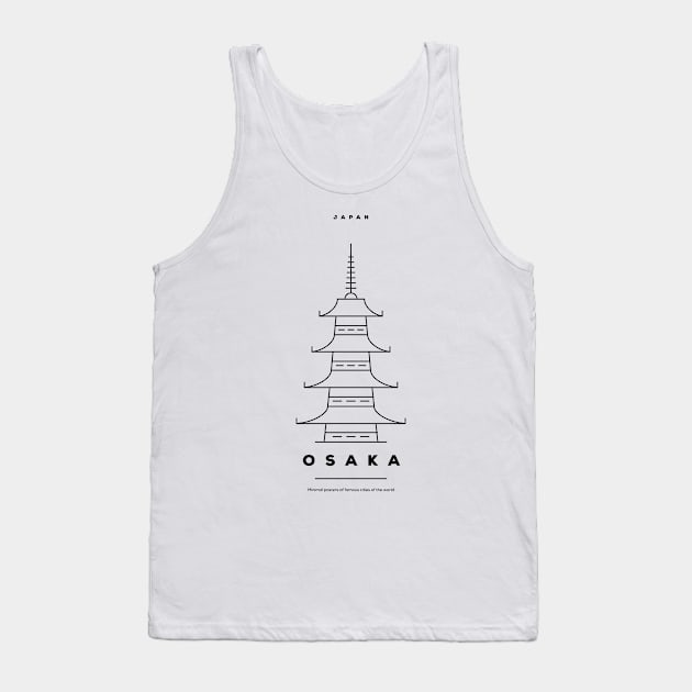 Osaka Minimal Black Line Design Tank Top by kursatunsal